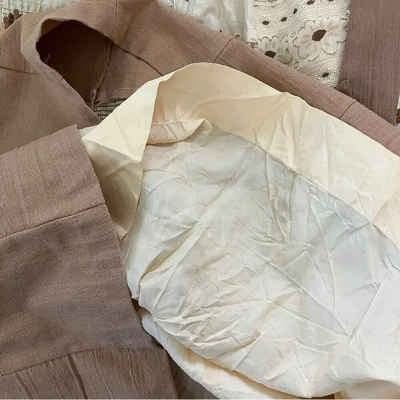 Vintage Shamash & Yofi Creations Tan Cotton Cream Neutral Patchwork Maxi Skirt - Picture 9 of 9